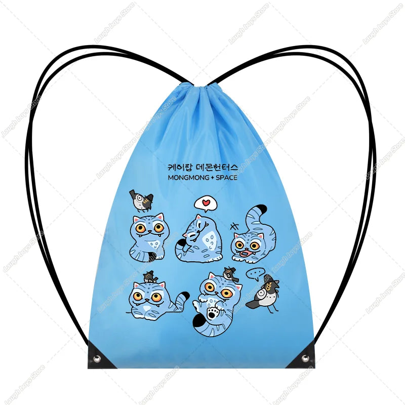 KPop Demon Hunters Merch Drawstring Bags Swim Sports PE Kit Book Bag Huntrix Rumi Derpy Gift Tiger