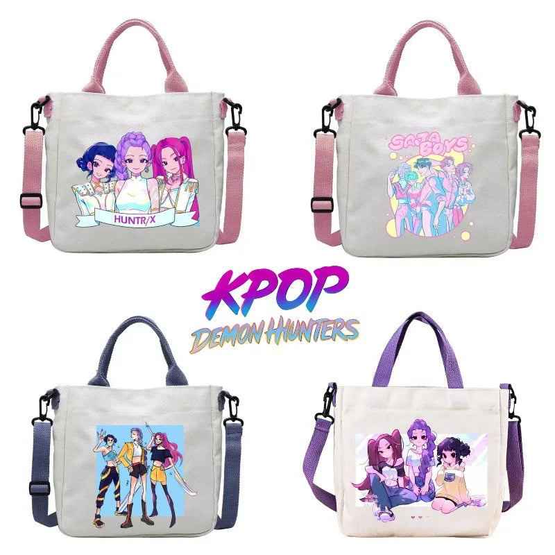 KPop Demon Hunters Crossbody Shoulder Bag Huntrix Tote Shopper Messenger Bag School Rumi K-pop