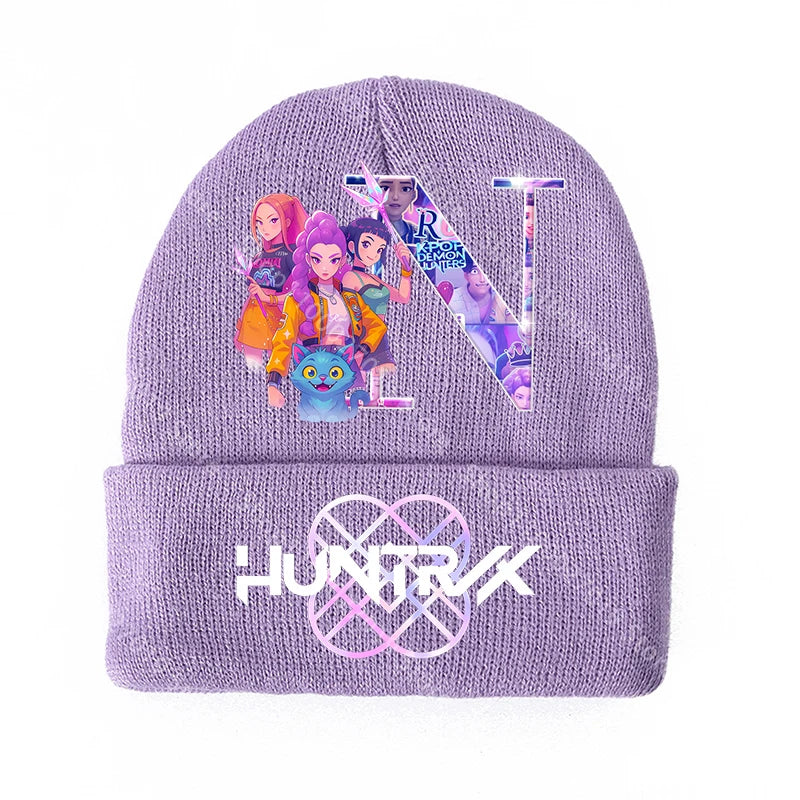 K Pop Demon Hunters Merch Gifts Girls Knitted Winter Hats Huntrix Beanie Personalised Cap Kpop Rumi Mira Zoey