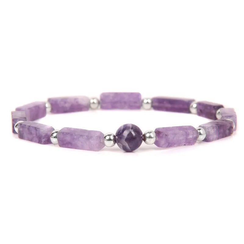 Crystal Energy Healing Amethyst Bracelet for Weight Loss, Yoga, and Meditation