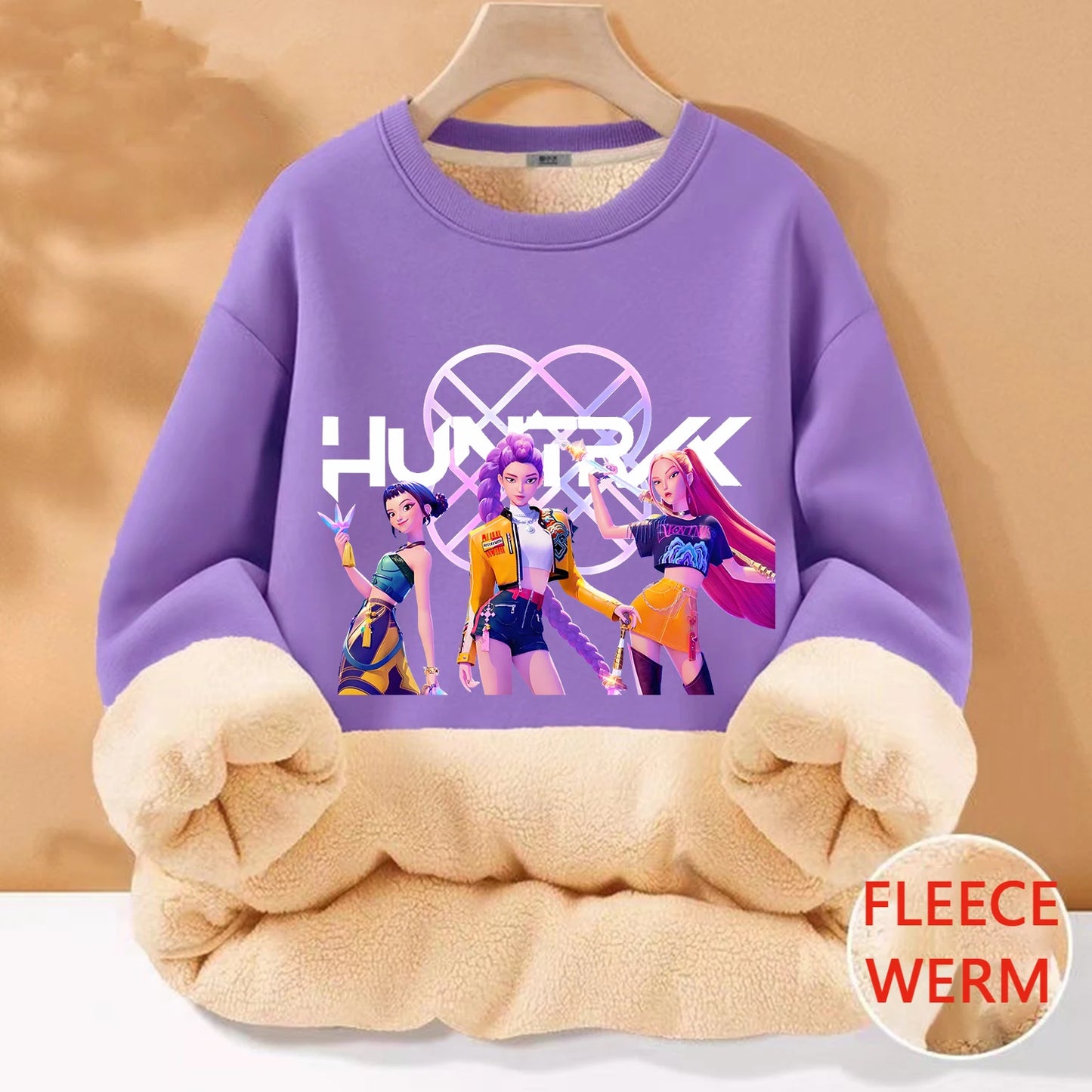 Kpop Demon Hunters Hoodie Huntrix Clothes Fleece Jumper Sweatshirt Hoodies