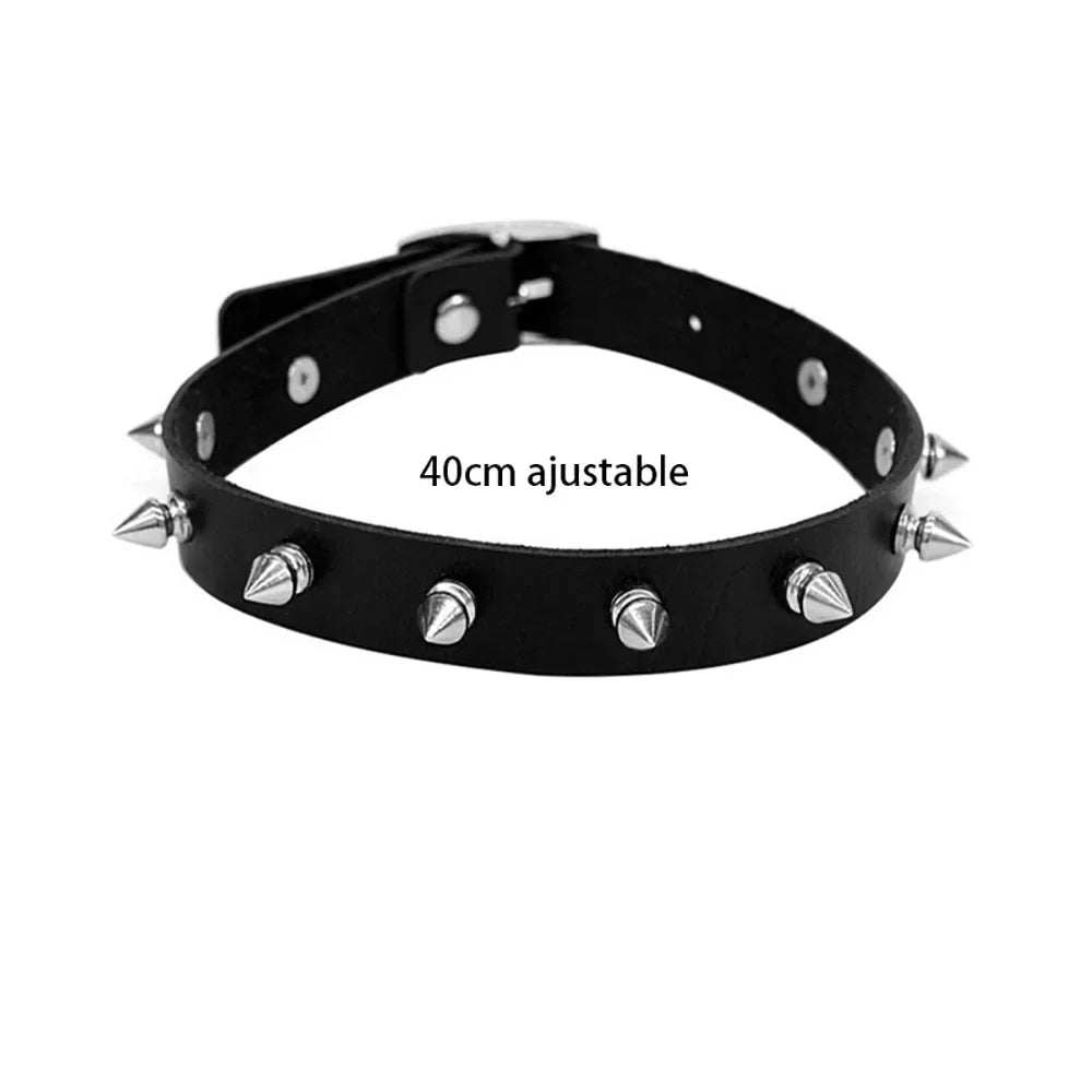 Bondage Sexy Heart Lock Key Rivets Black Goth Punk Chokers Gothic Collar