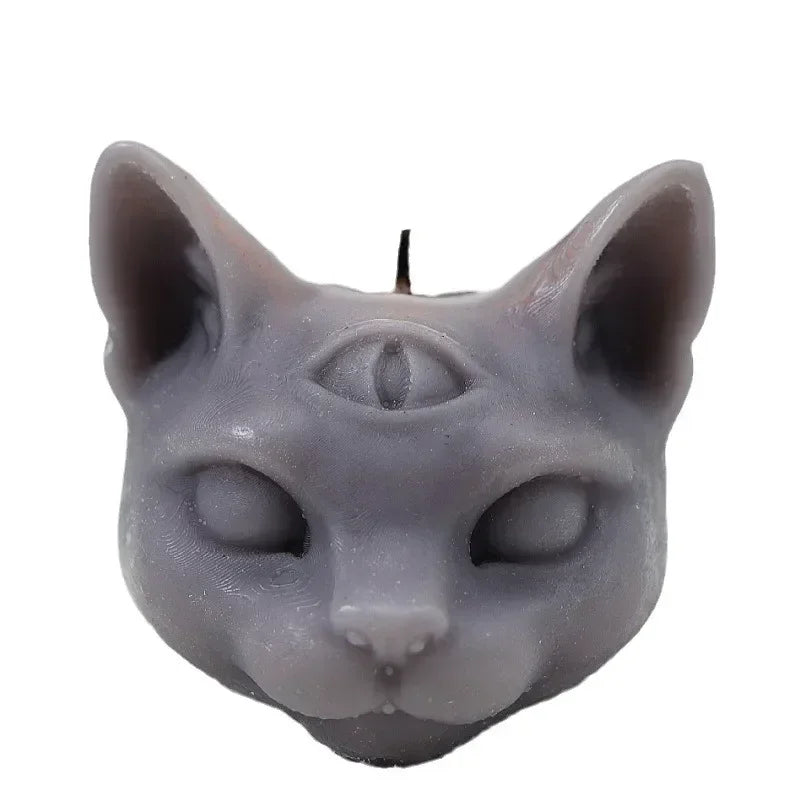 Three Eye Cat Scented Gothic Candles Halloween Decoration