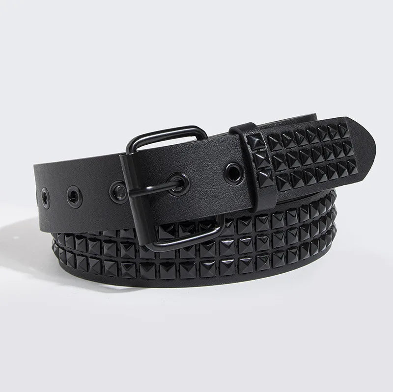 Punk Emo Belt Unisex Fashion Jeans Goth Retro Pu Leather Metal Studded Waist Belt
