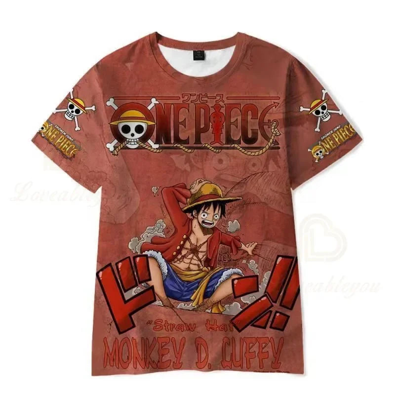 One Piece Straw Hat Pirates TShirt Top Monkey D. Luffy Merch Men Clothes