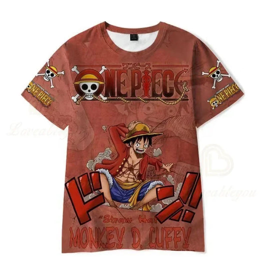 One Piece Straw Hat Pirates TShirt Top Monkey D. Luffy Merch Men Clothes
