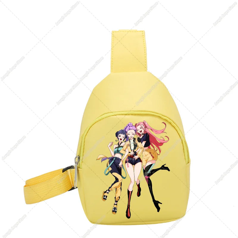 KPop Demon Hunters Huntrix Childs Backpack Rumi Mira Zoey Shoulder Bag Derpy Tiger Merch Gifts K-pop Cute