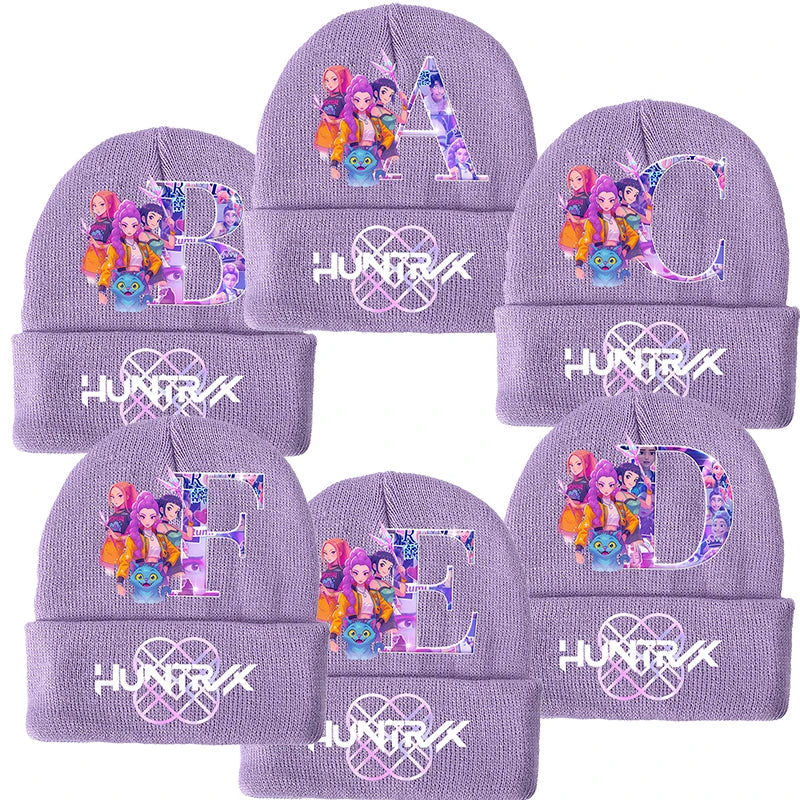 K Pop Demon Hunters Merch Gifts Girls Knitted Winter Hats Huntrix Beanie Personalised Cap Kpop Rumi Mira Zoey