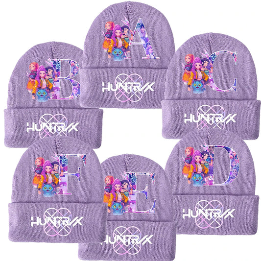 K Pop Demon Hunters Merch Gifts Girls Knitted Winter Hats Huntrix Beanie Personalised Cap Kpop Rumi Mira Zoey
