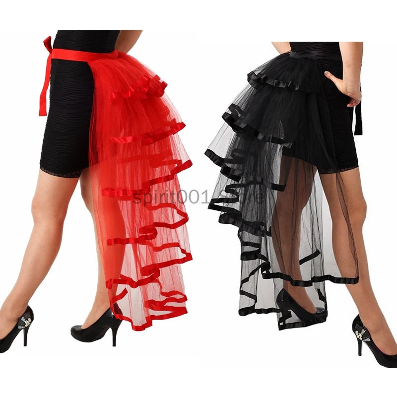 Sexy Ruffle Tutu Burlesque Steampunk Bustle Skirt Costume