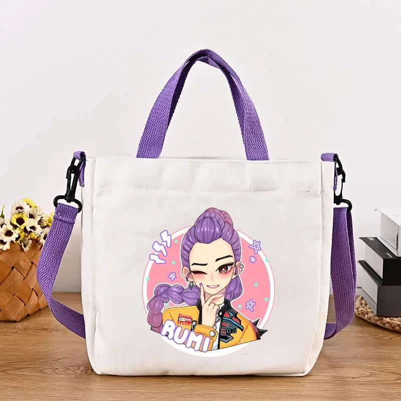 KPop Demon Hunters Crossbody Shoulder Bag Huntrix Tote Shopper Messenger Bag School Rumi K-pop