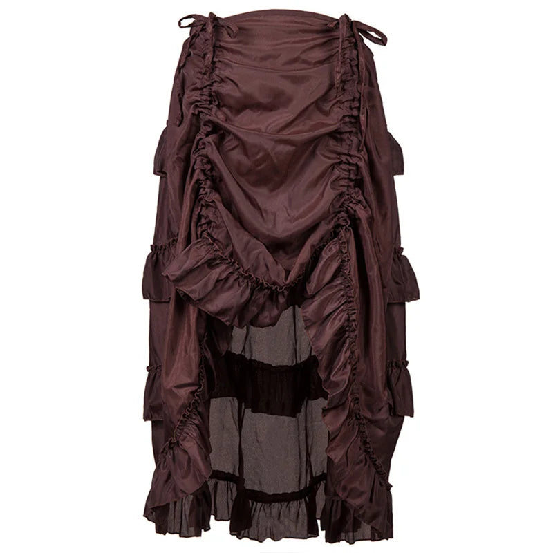 Brown Black Steampunk Pirate Sexy Medieval Costume Skirt