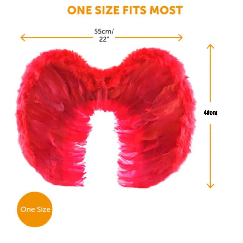 Angel Fairy Feather Wings Halo Halloween Fancy Dress Costume Accessories Good Bad Devil