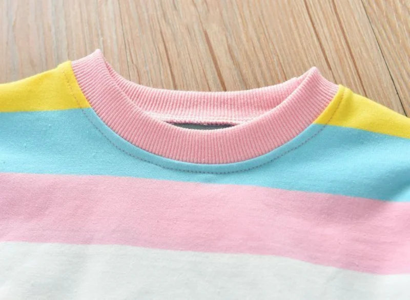 Sanrio Kuromi Cinnamaroll Hello Kitty Hoodie Tracksuits Joggers Girls Clothes Sets Sweater Rainbow