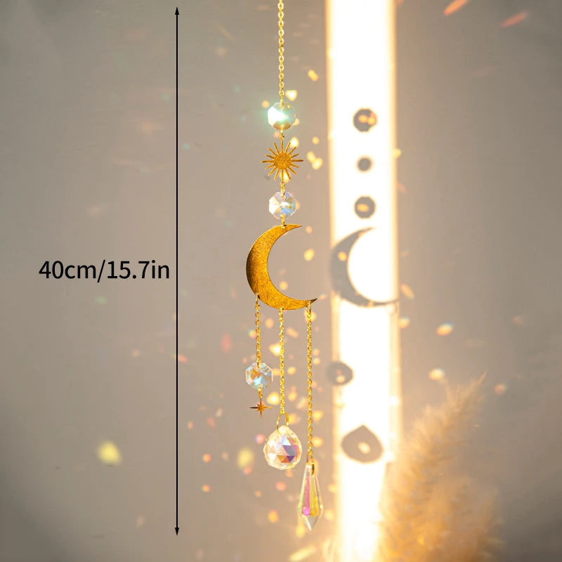 Crystal Suncatcher Pagan Wind Chimes Bohemian Garden Ornament