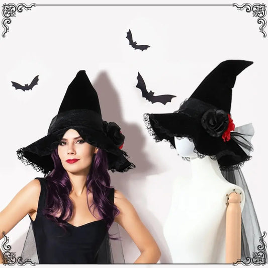 Witch Hat Gothic Queen Halloween Fancy Dress Costume Accessory