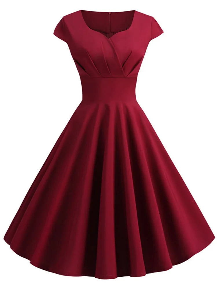 Vintage 1950s Summer Dress Pink Yellow Vintage Rockabilly Pin Up Swing Dress