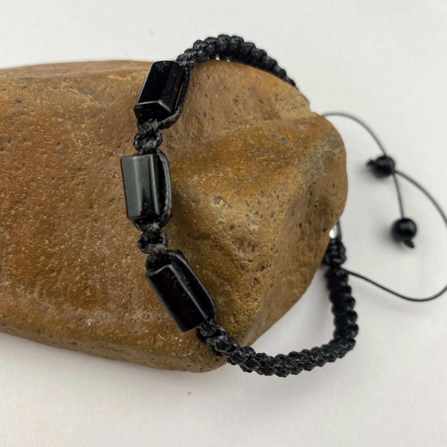Black Tourmaline Bracelet Men Handmade Braided Energy Protection Crystal Bracelet