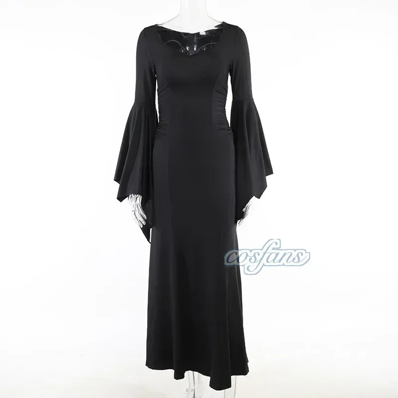 Long Black Gothic Maxi Dress Costume
