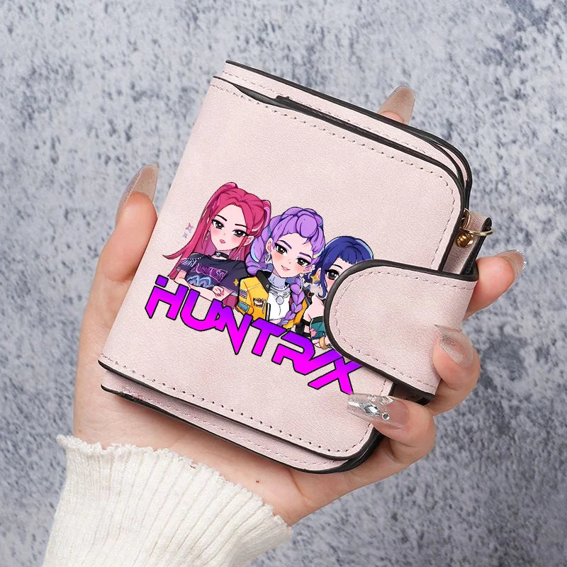 KPop Demon Hunters Wallet PU Waterproof Money Bag Card Holder Purse Coin Huntrix Merch Gift