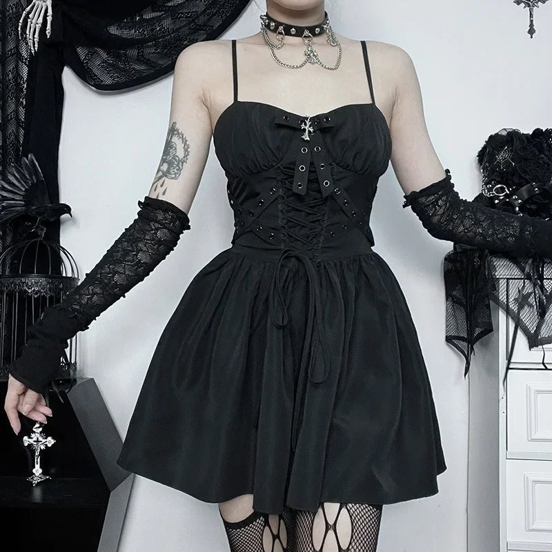 Alternative Black Gothic Punk Dress Party Outfit