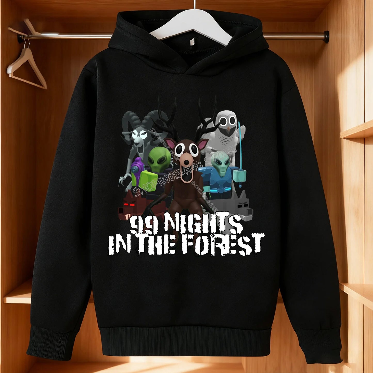 99 Nights in The Forest Fleece Hoodie Roblox Gamer Hooded Sweatshirt Clothes Gaming