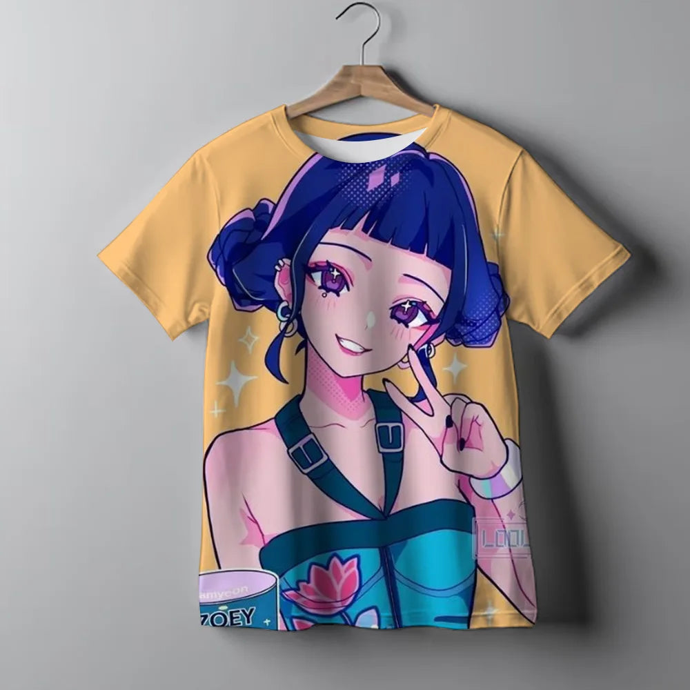 KPop Demon Hunters Kids T-Shirt Casual Girls Top Tees Huntrix Rumi Merch Gifts