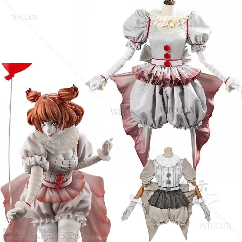 Creepy Clown Circus Scary Horror Movie Halloween Fancy Dress Costume