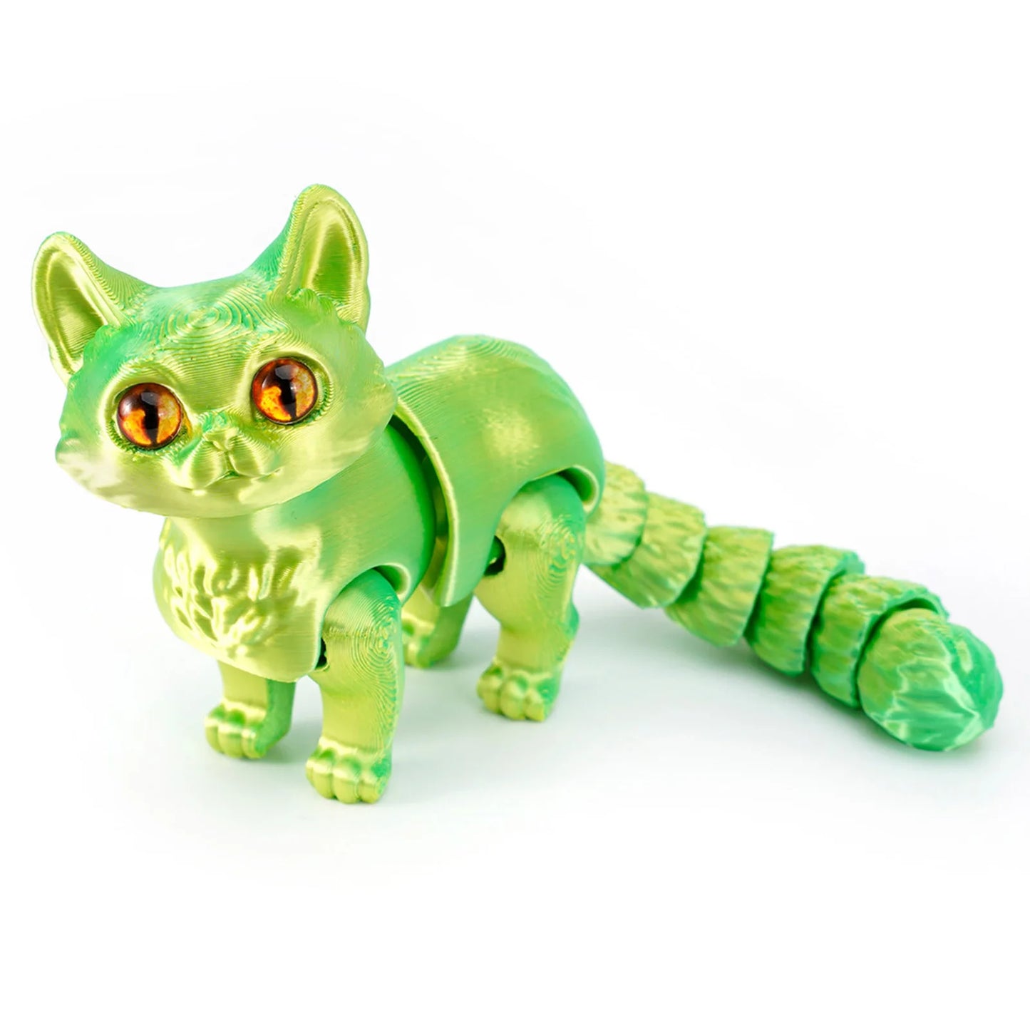 3D Printed Cute Cat Fidget Toy Figurine Articulated Animals Model Toy Desktop