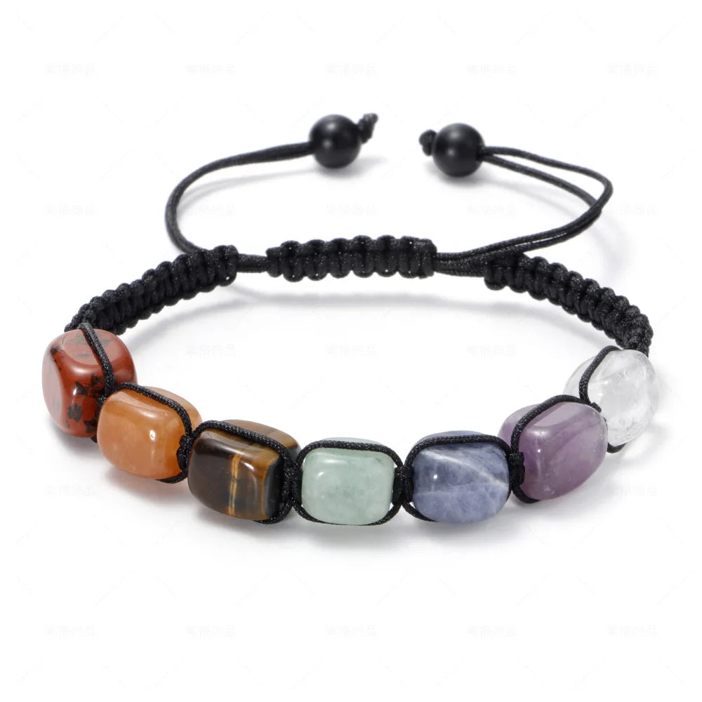 Chakra Beads Bracelet Natural Stone Yoga Reiki Healing Balance 7 Classic Calming Energy