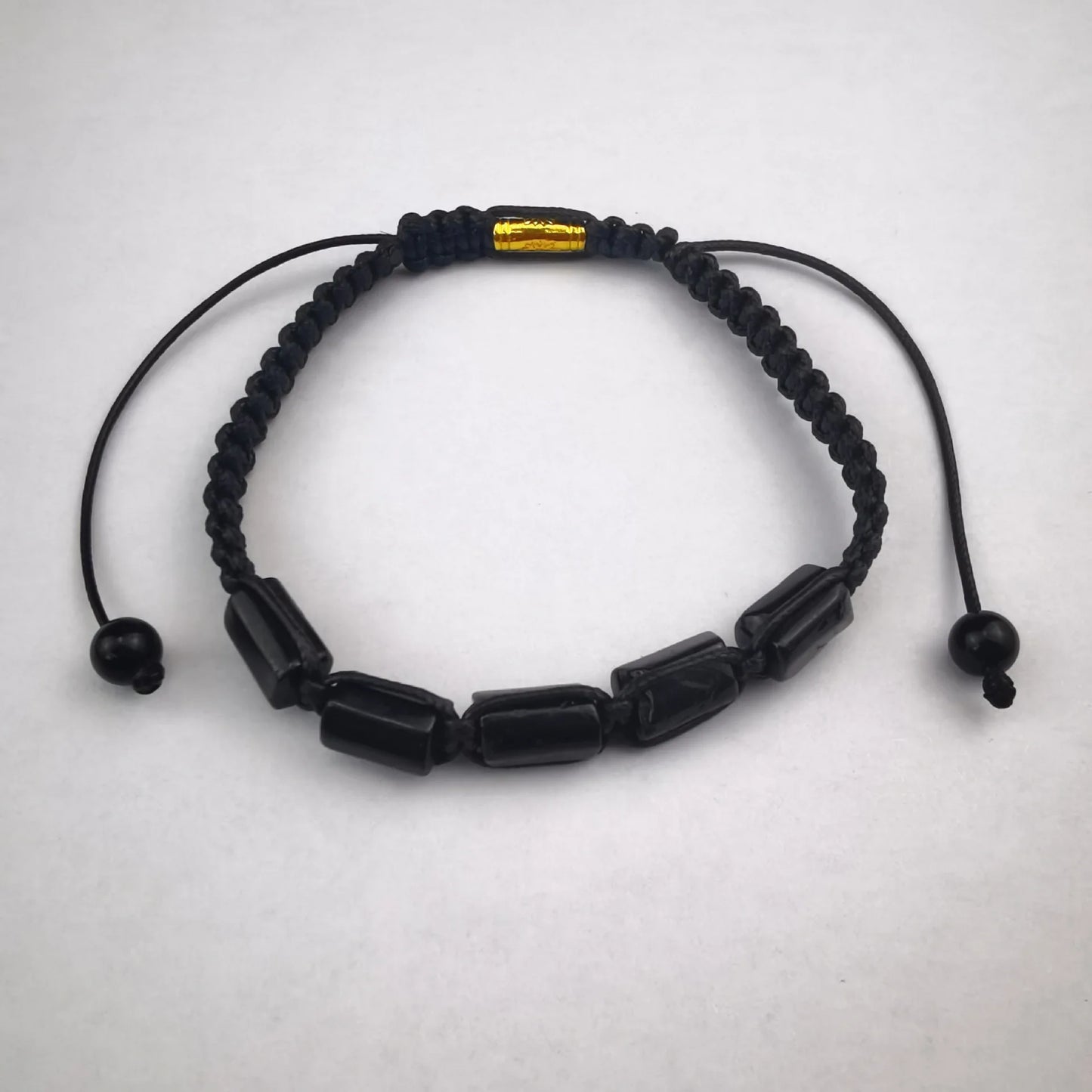 Black Tourmaline Bracelet Men Handmade Braided Energy Protection Crystal Bracelet