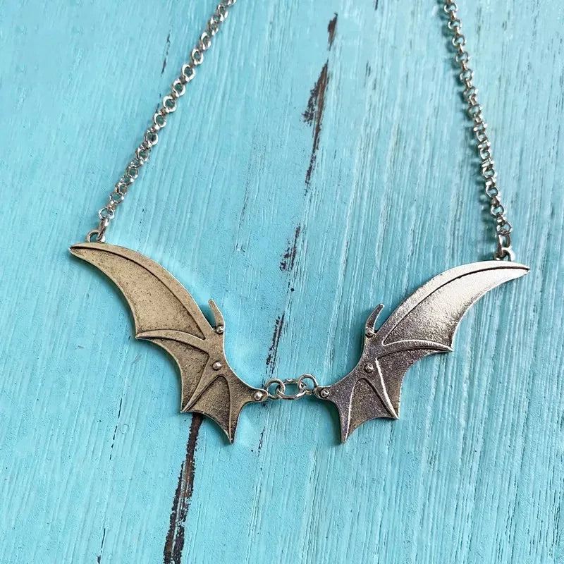 Gothic Vampire Vintage Bat Wings Pendant Choker Necklace