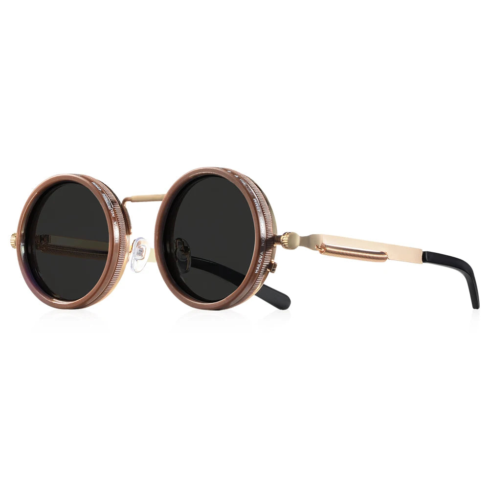 CRIXALIS Polarized Round Sunglasses ND9 Adjustable Dimming Men Women Retro Steampunk Fishing Eyeglasses Outdoor Shades UV400