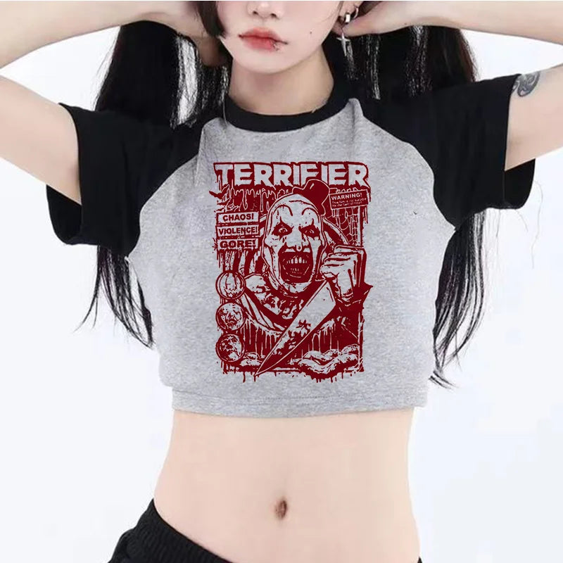 Cute Horror Crop Top Halloween Terrifier TShirt