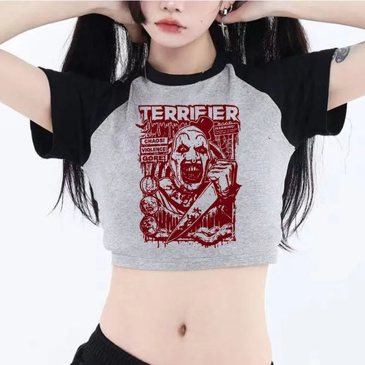 Cute Horror Crop Top Halloween Terrifier TShirt
