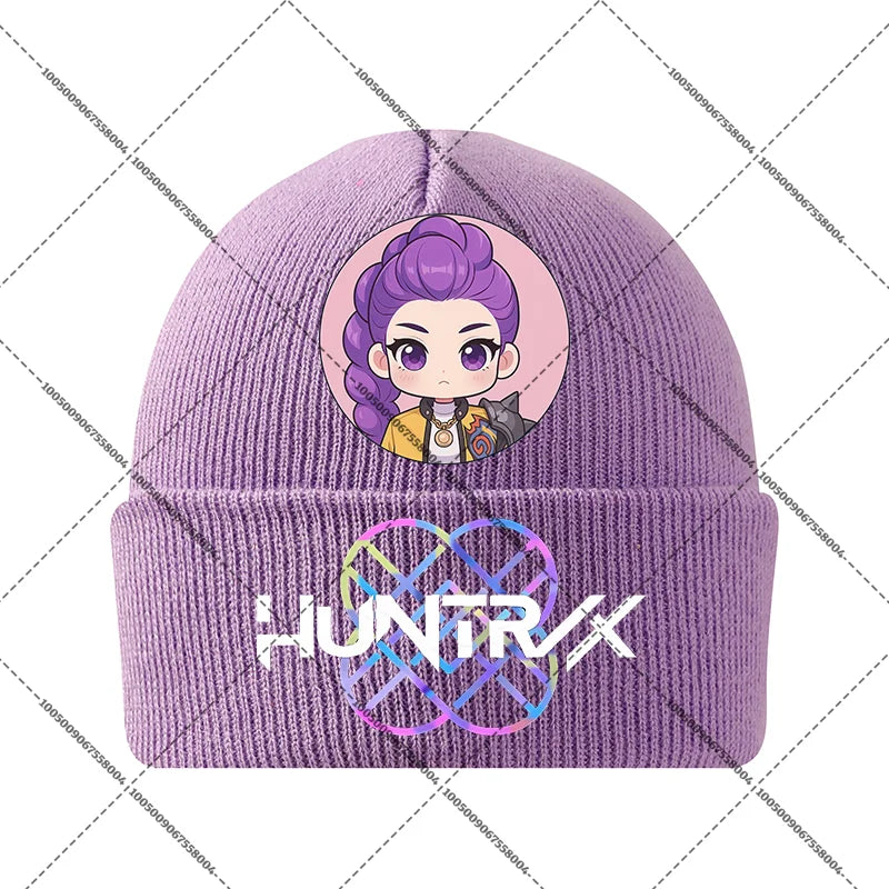 KPop Demon Hunters Huntrix Knit Cap Winter Beanie Knitted Hat Rumi Mira Zoey Merch Gifts