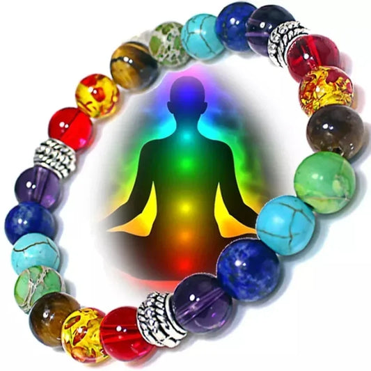 Chakra Beads Bracelet Natural Stone Yoga Reiki Healing Balance 7 Classic Calming Energy