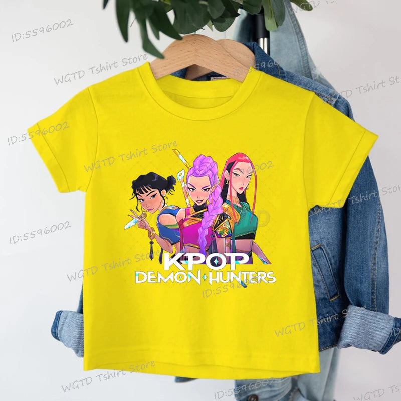 Kids T-shirt KPop Demon Hunters Tee Mira Rumi Zoey Huntrix Merch Gift