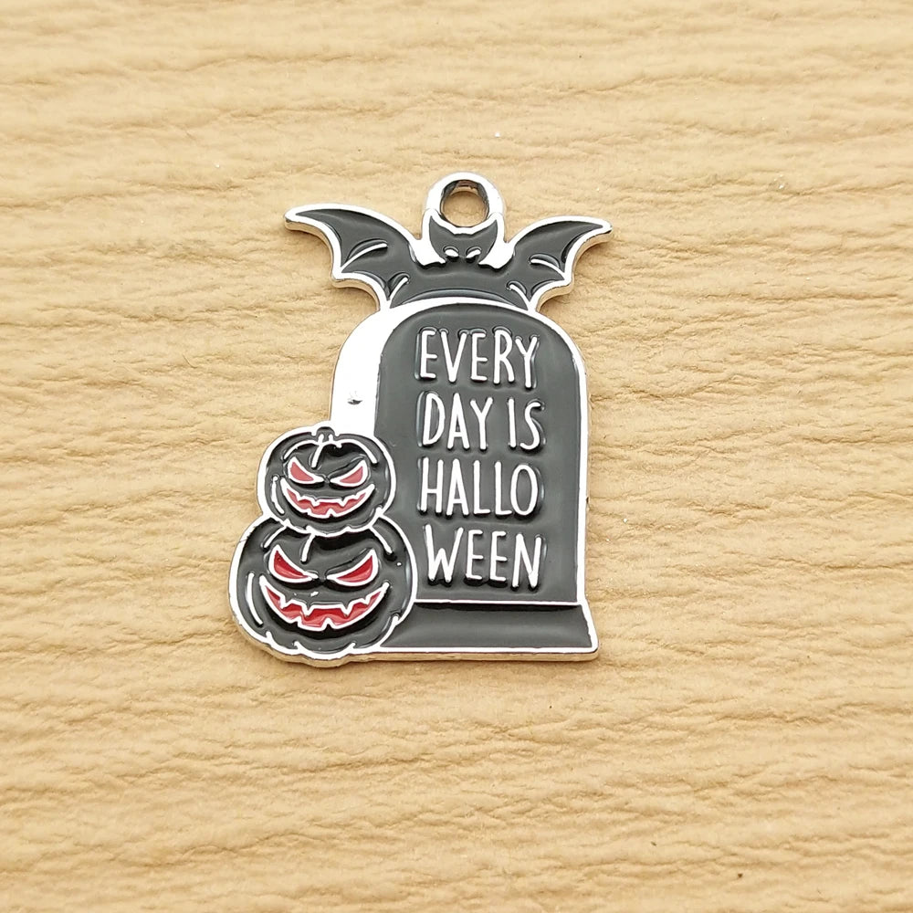 10pcs Halloween Horror Character Charm for Jewelry Making Enamel Necklace Pendant Diy Accessories Alloy Metal