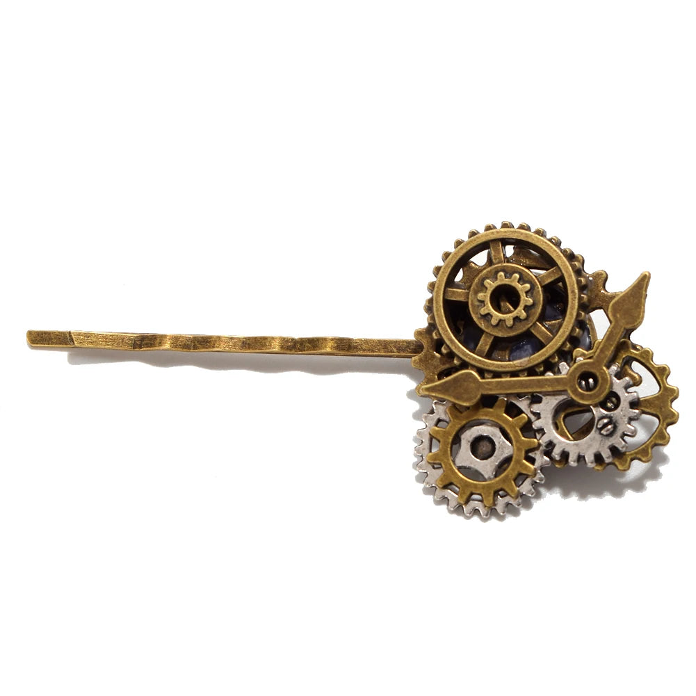 Gothic Steampunk Hair Clips Hair pin Barrette Costumes Clockwork Hair Accessory