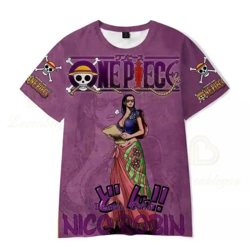 One Piece Straw Hat Pirates TShirt Top Monkey D. Luffy Merch Men Clothes