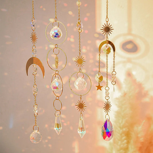 Crystal Suncatcher Pagan Wind Chimes Bohemian Garden Ornament