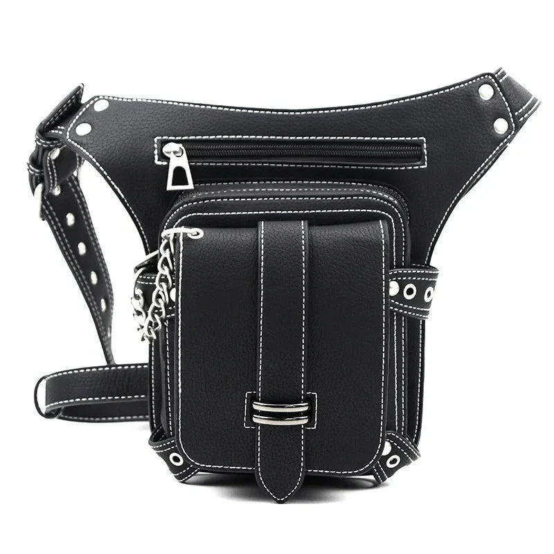 Gothic Punk Waist Bag Hip Pouch Utility Bag