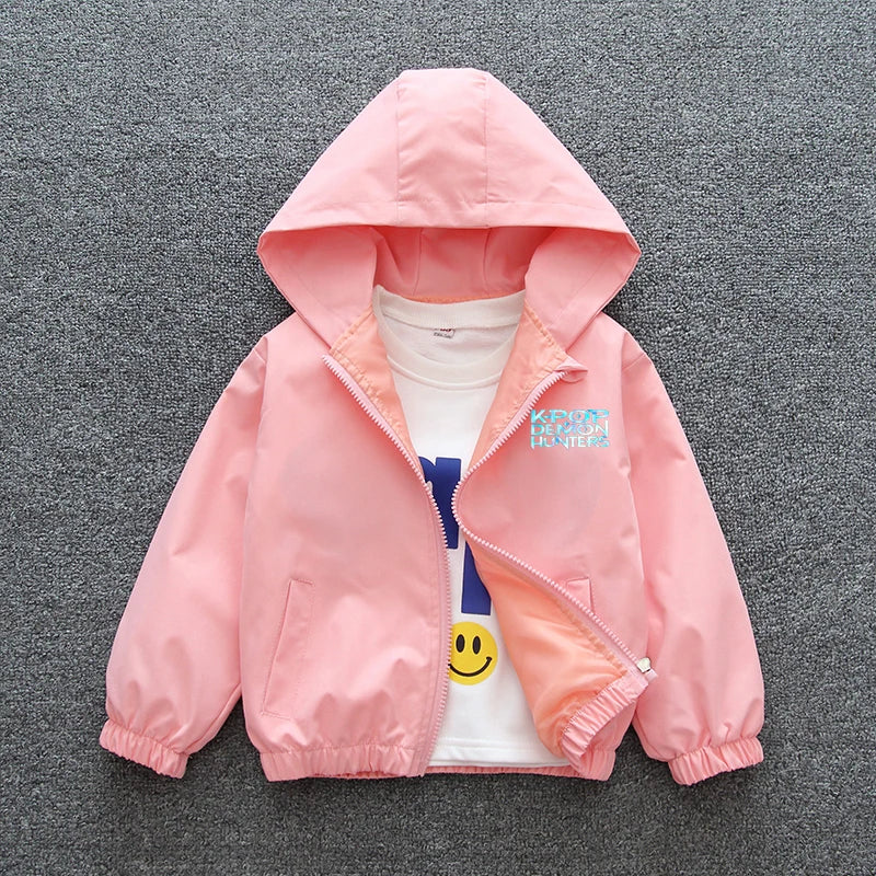 Kpop Demon Hunters Rumi Mira Zoey Clothes Girls Summer Raincoat Jacket Mac Waterproof