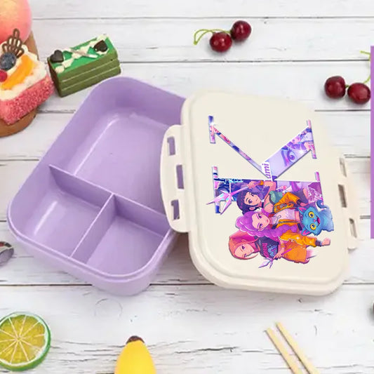 Kpop Demon Hunters Lunch Box Huntrix Food Containers Kids School Picnic Lunchbox Merch Gifts