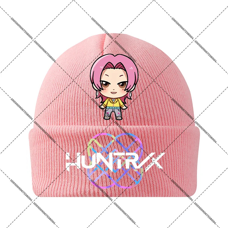 KPop Demon Hunters Huntrix Knit Cap Winter Beanie Knitted Hat Rumi Mira Zoey Merch Gifts