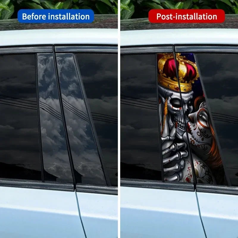 Gothic Skeleton Couple Car Decal Stickers Waterproof Halloween Decor