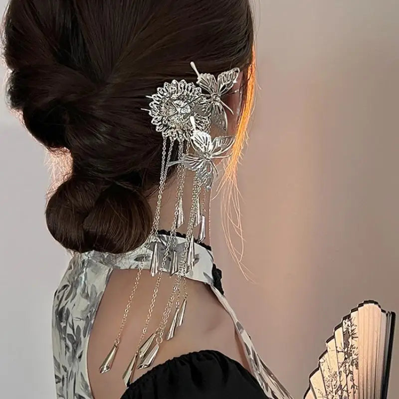 Exquisite Butterfly Tassel Hair Sticks Accessory Hair slide Hairpin
