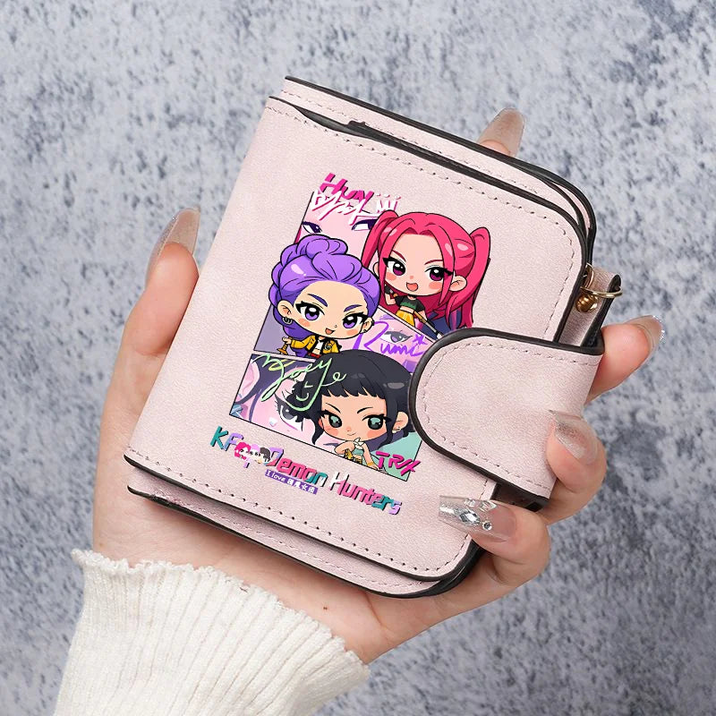 KPop Demon Hunters Leather PU Wallet Card Holder Purse Huntrix Saja Boys Rumi Merch Gifts