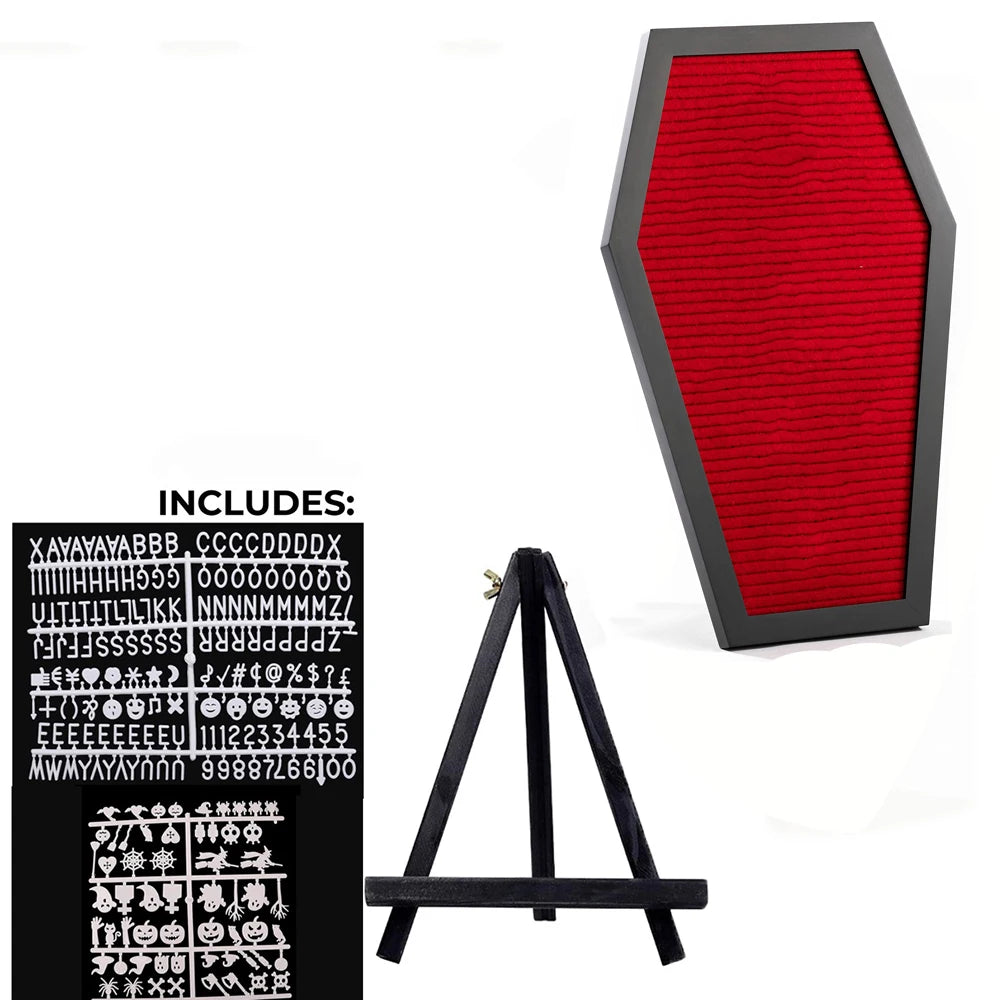 Coffin Letter Board Black Noticeboard Gothic Halloween Home Decor